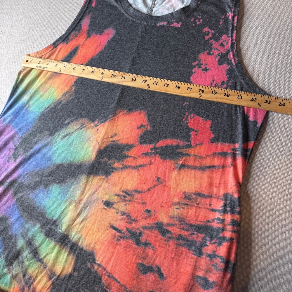 Womens XXL Rainbow Tie Dye Sleeveless Maxi Dress with Pockets Boho Hippie Casual - Picture 5 of 6